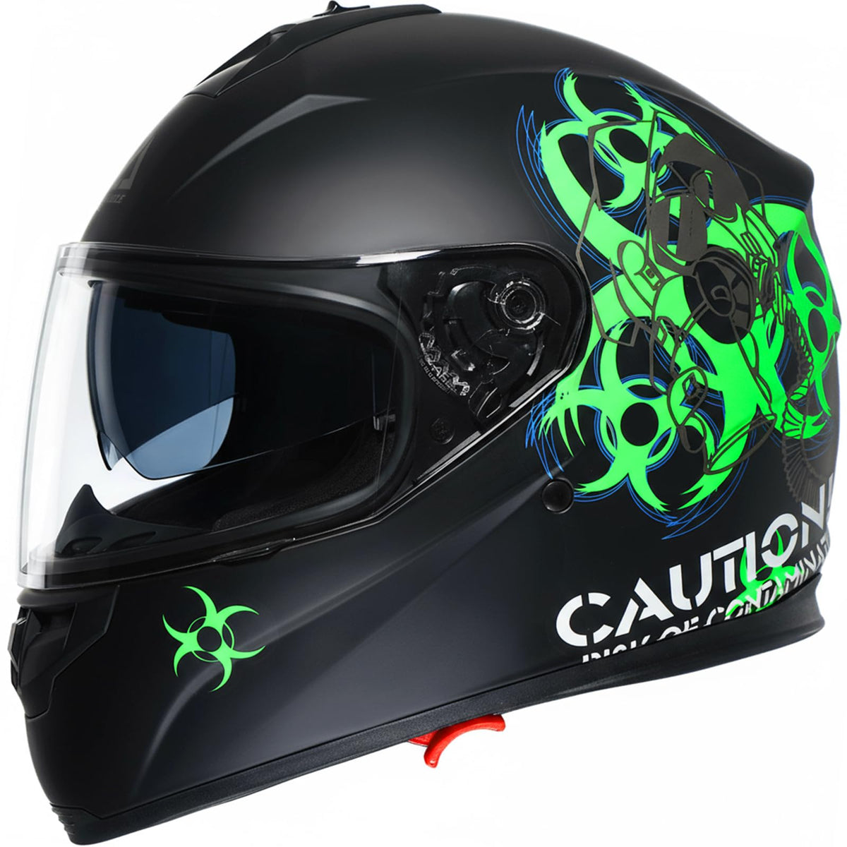 Triangle full-face helmet front view shows secure fit and modern styling for daily riding.