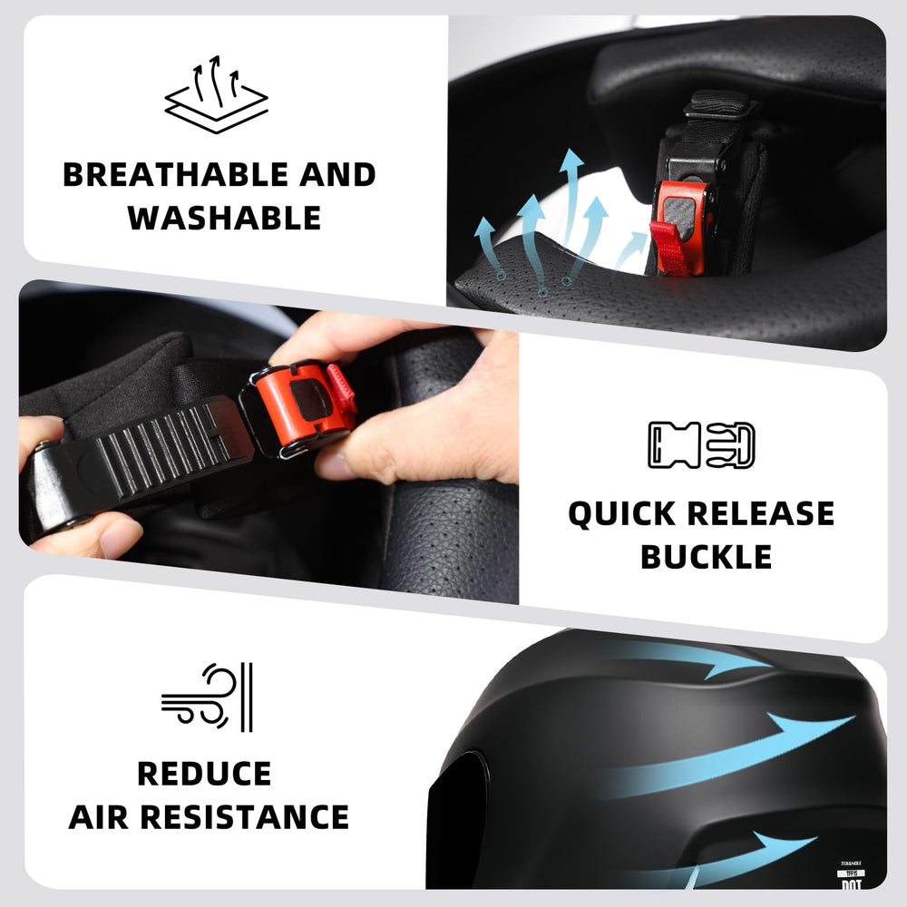 TRIANGLE dual visors: clear and tinted for adaptive lighting