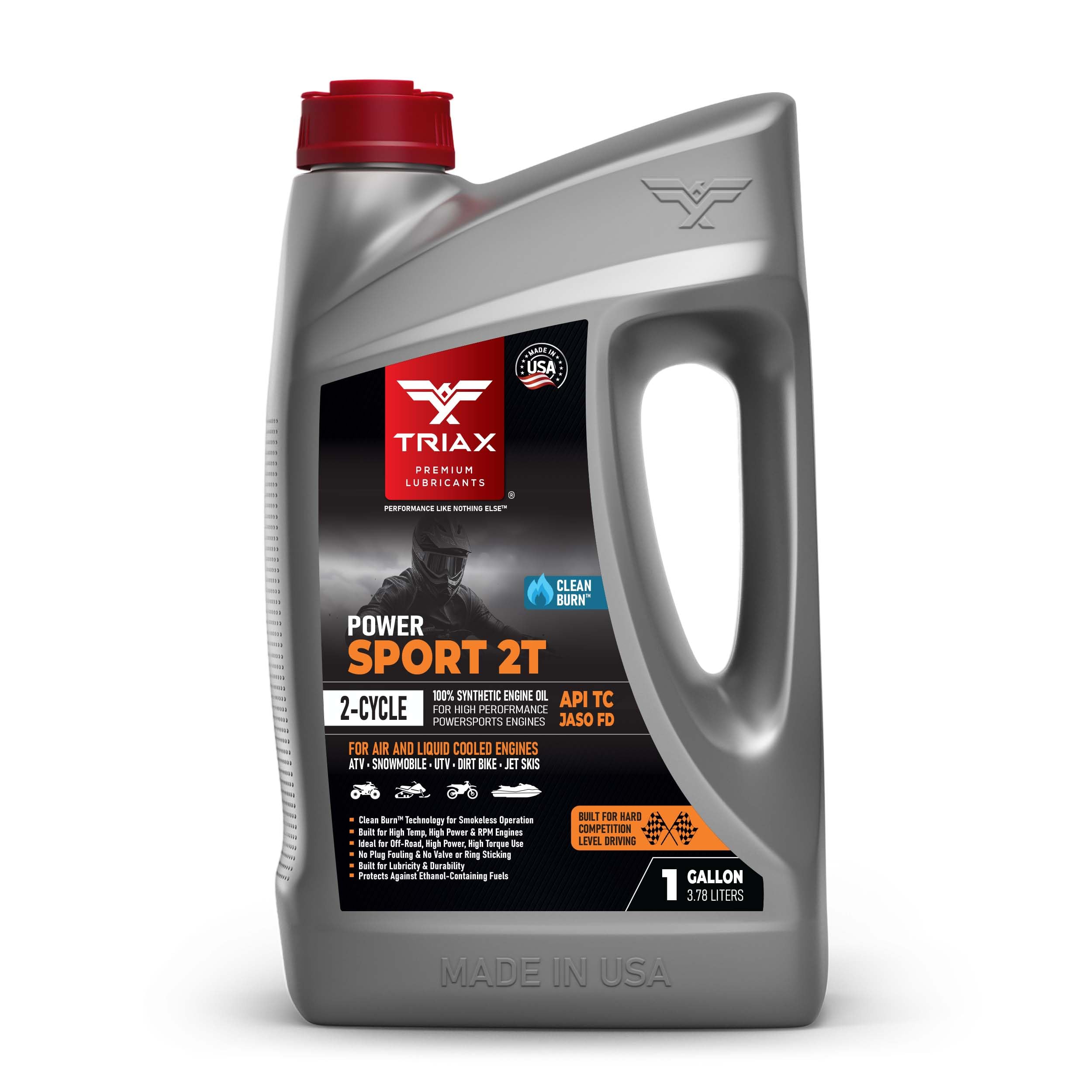 Triax Power Sport 2T bottle, premium full-synthetic oil for premix and direct injection