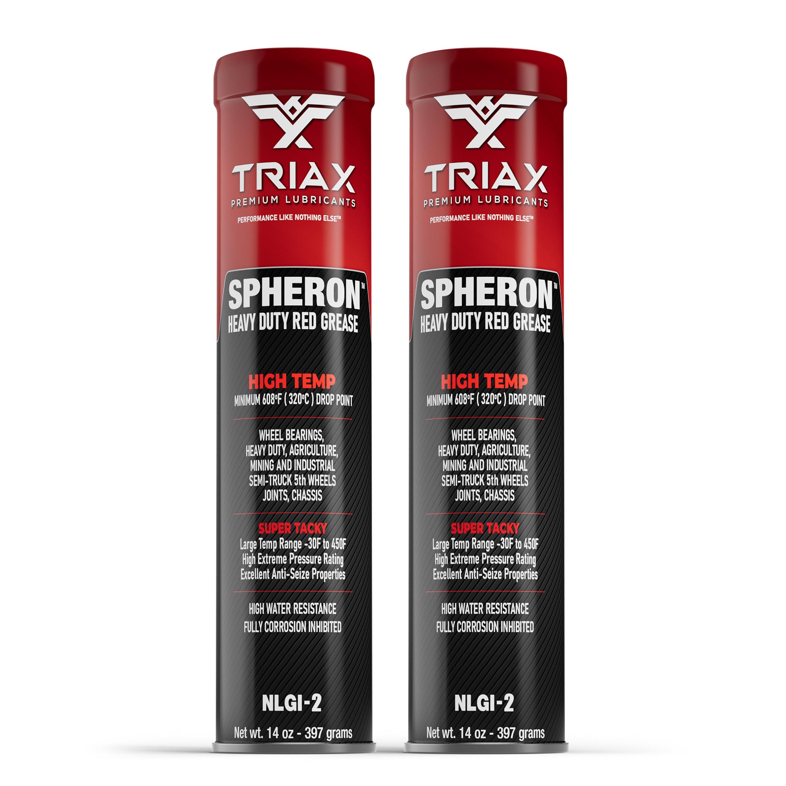 Triax Spheron grease tube 2-pack ready for heavy-duty lubrication tasks.