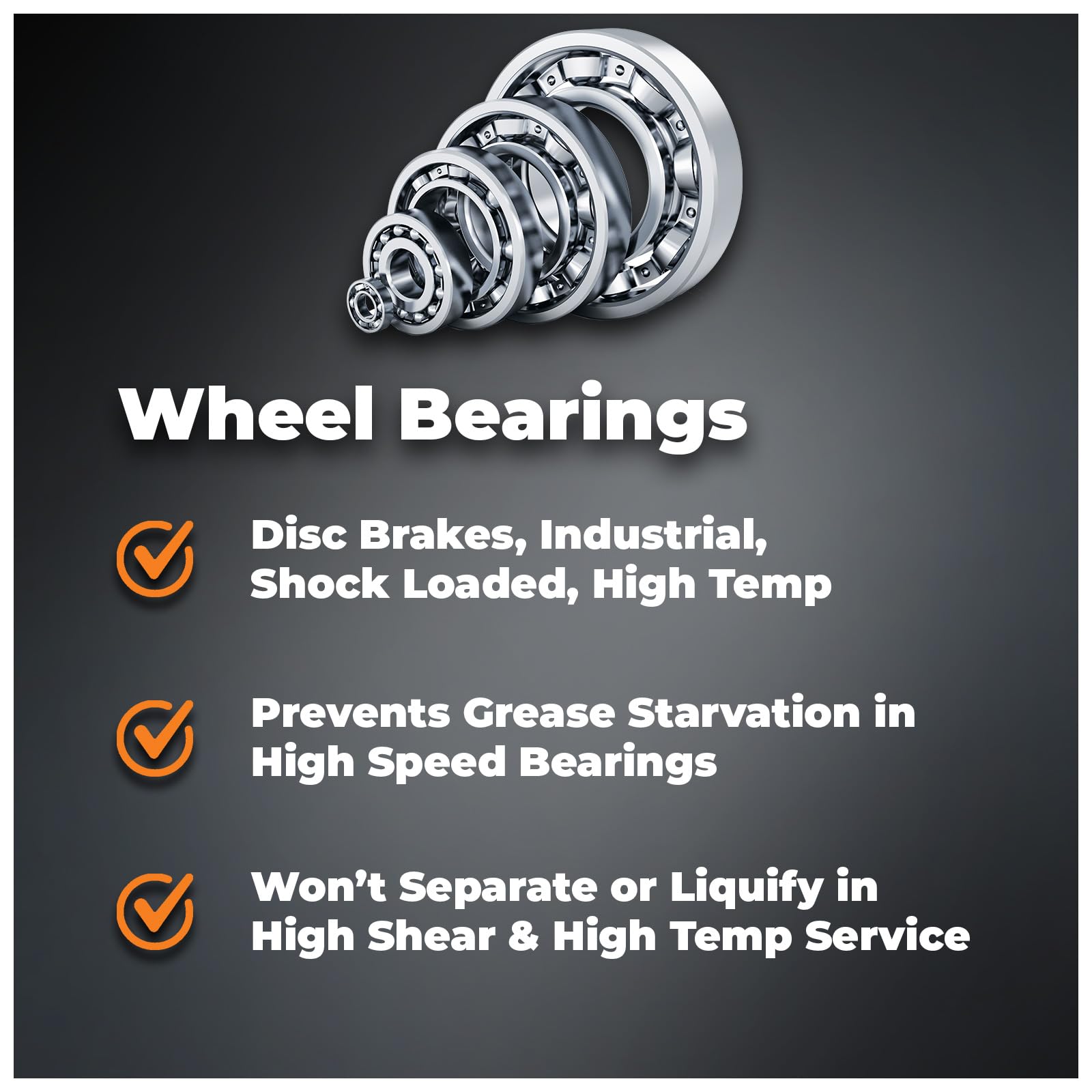 Triax Spheron grease wheel hub protection against wear and heat.