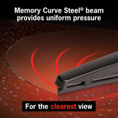 TRICO Exact Fit 12in rear wiper blade delivers clear rear visibility in rain.