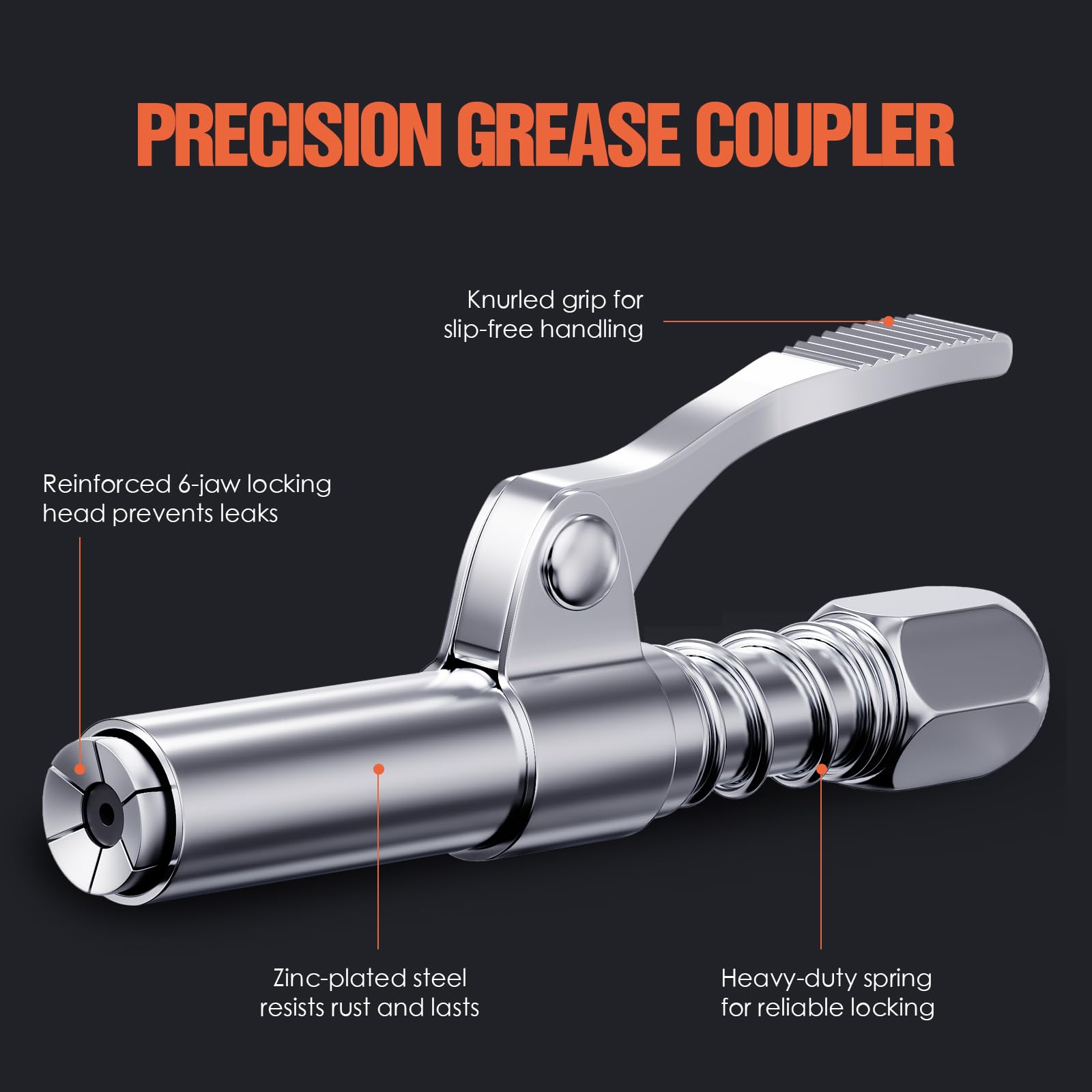 TRILINK grease gun adapter 1/8 NPT reaches tight grease points