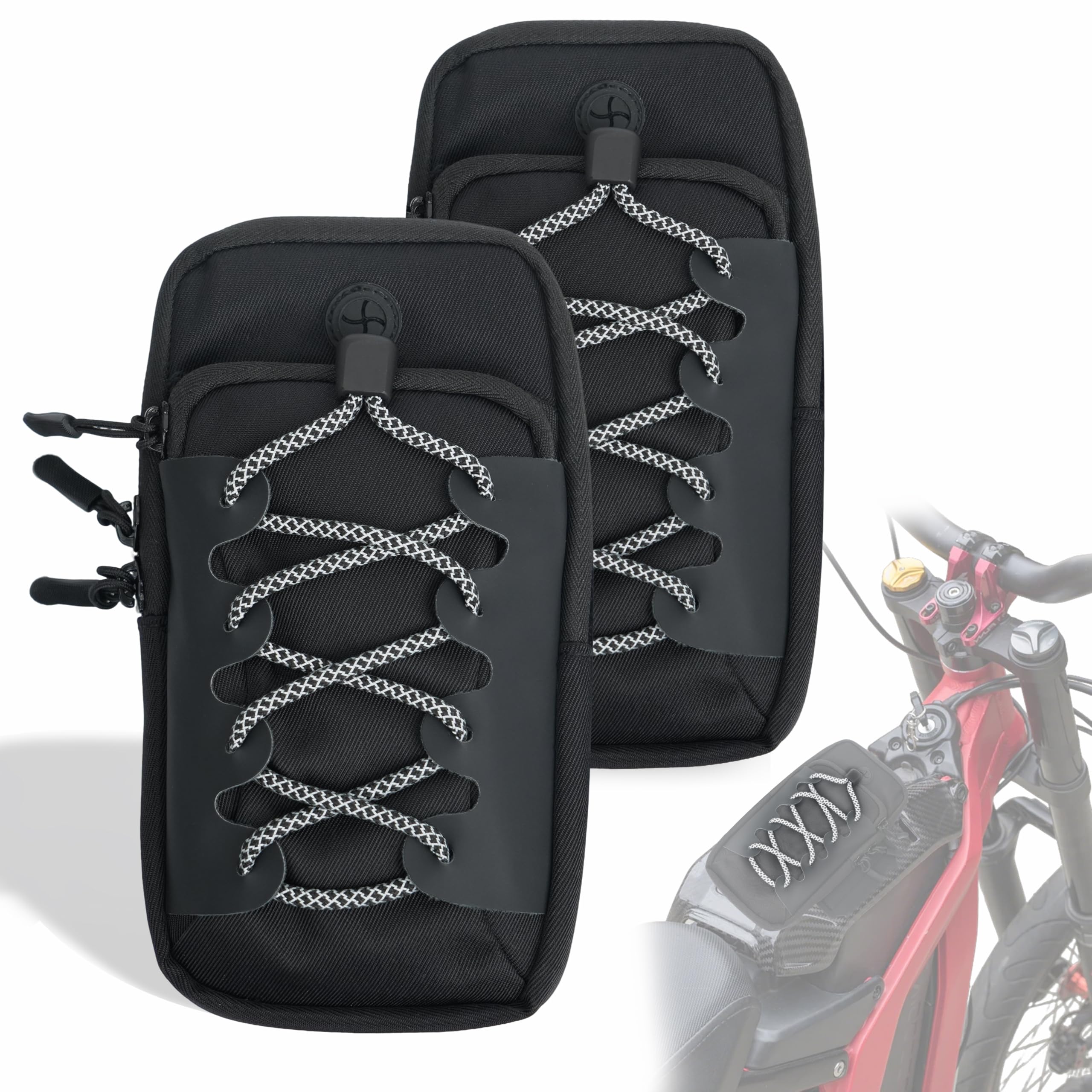 TRILVIX 2-pack frame bag on the front cover keeps essentials within reach.