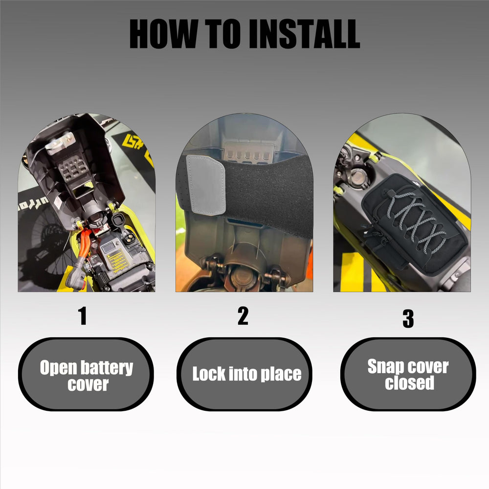 TRILVIX quick installation mounts to the battery cover with Velcro for a secure fit.