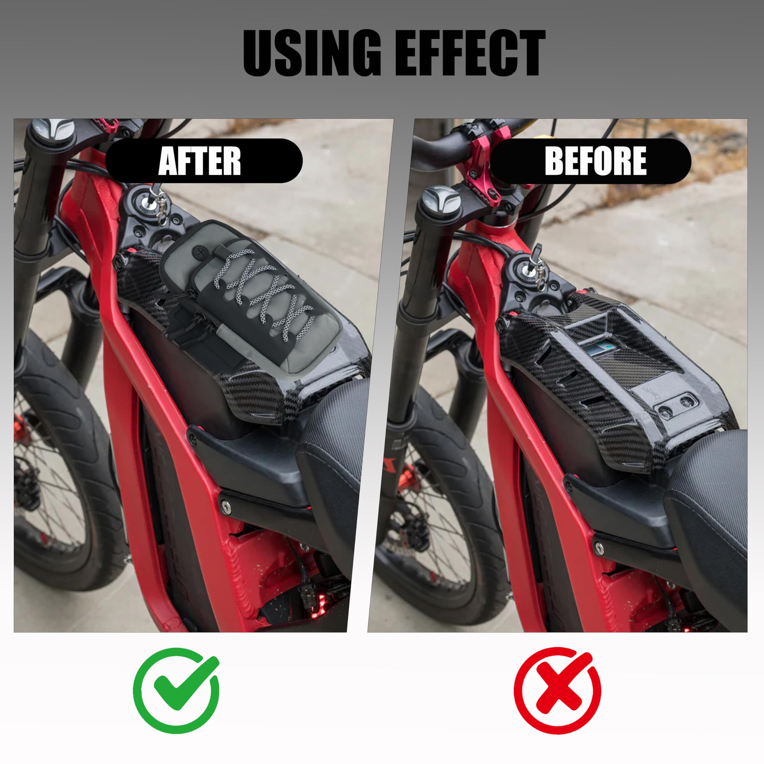 TRILVIX off-road ready frame bag withstands mud, dust, and rain while riding.