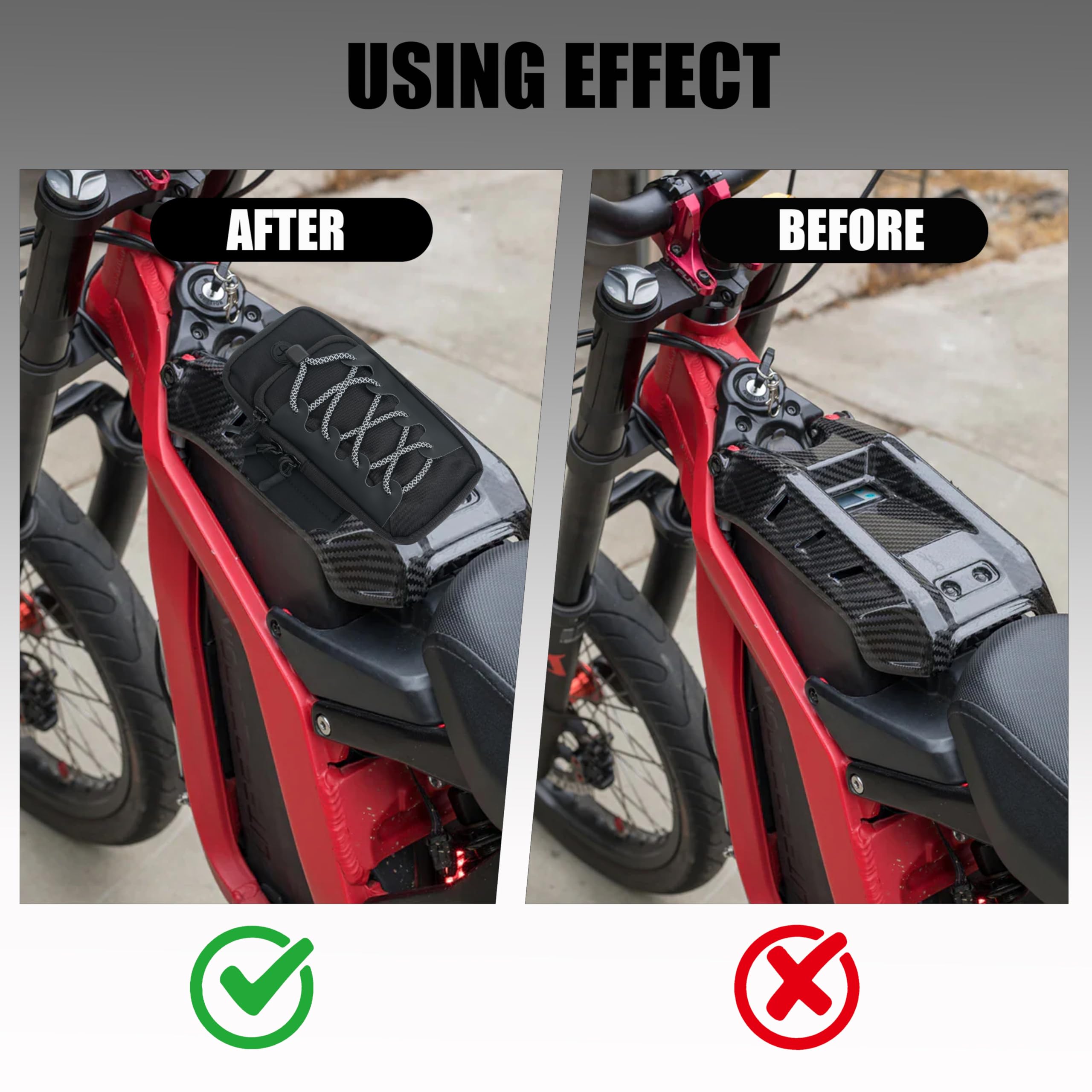 TRILVIX weather-ready frame bag protects valuables on rough off-road days.