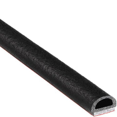 TRIM-LOK D-shaped seal with 3M tape for adhesive-backed installation on doors.