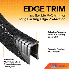 TRIM-LOK Edge Trim with 9/16-inch leg demonstrates sturdy grip for confident edge sealing.