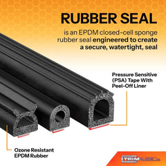 TRIM-LOK foam weatherstrip for doors and windows.