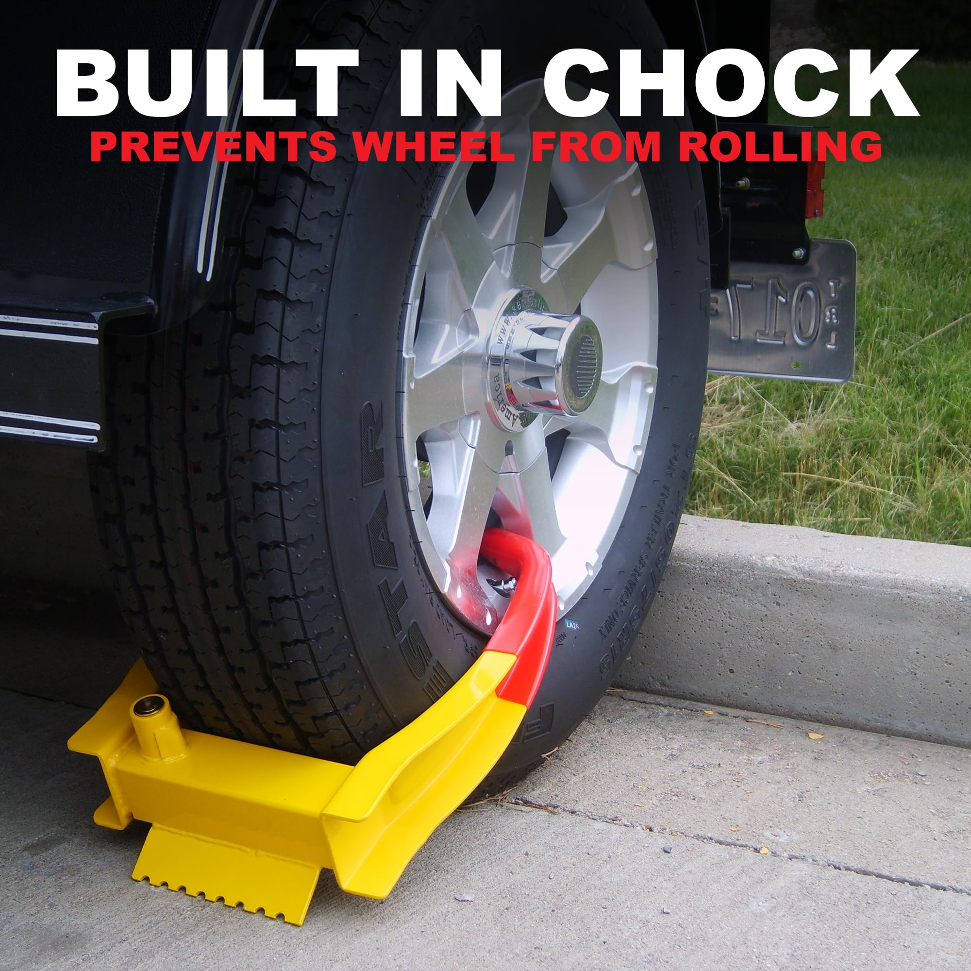 Trimax TCL75 rubber-coated arms protect rims during locking.