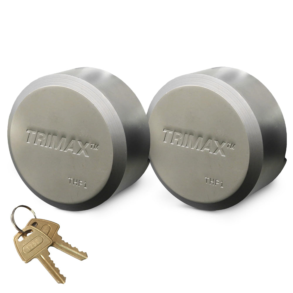 TRIMAX THP2XL trailer door lock front view, universal fit secures cargo doors.