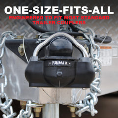 Trimax UMAX 100 provides 360 degree protection on a trailer hitch