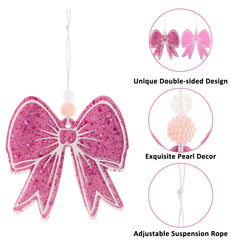 TrinhGuo pink bow with pearls adds elegant decor