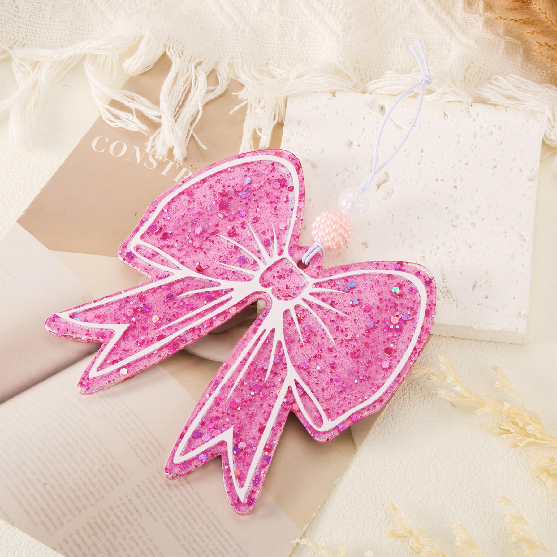 TrinhGuo pink bow design fits car rearview mirrors and desks