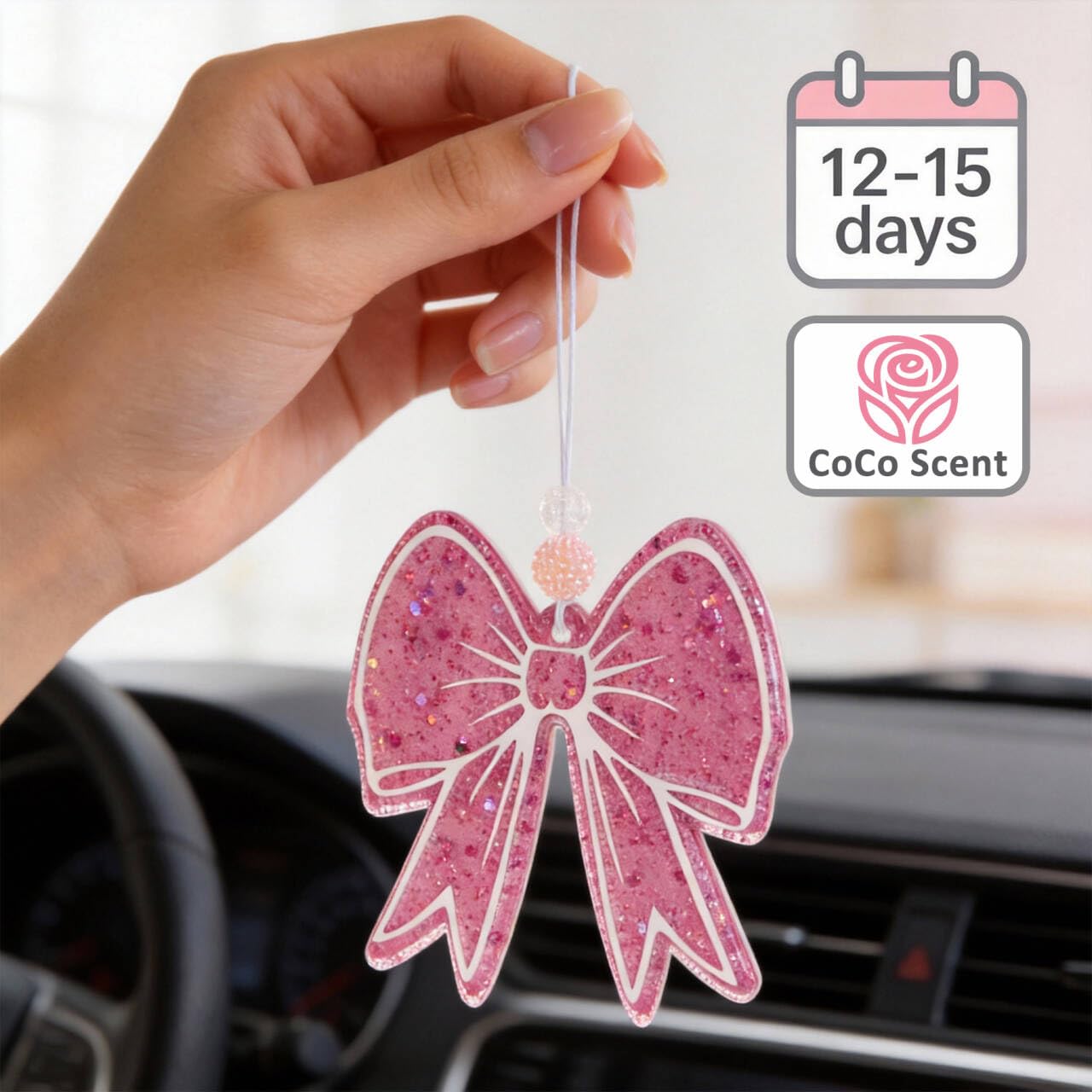 TrinhGuo pink bow for room decor and car use