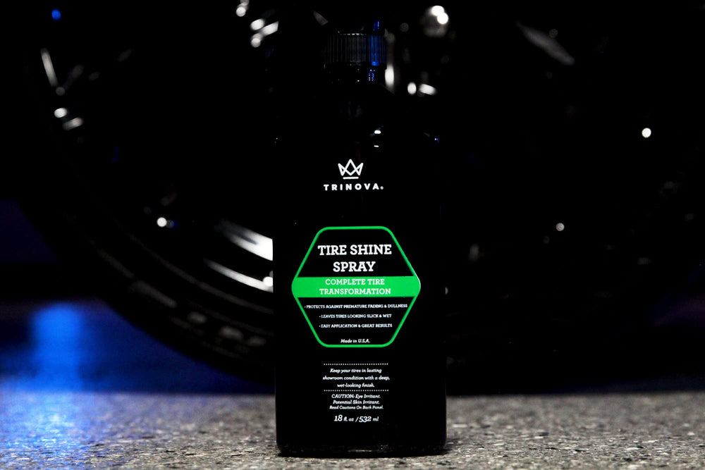 TriNova Tire Shine Spray long-lasting gloss without frequent reapplication
