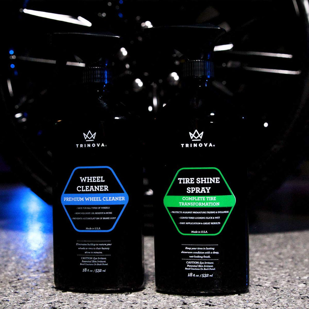 TriNova Tire Shine Spray quick-dry formula saves time during detailing