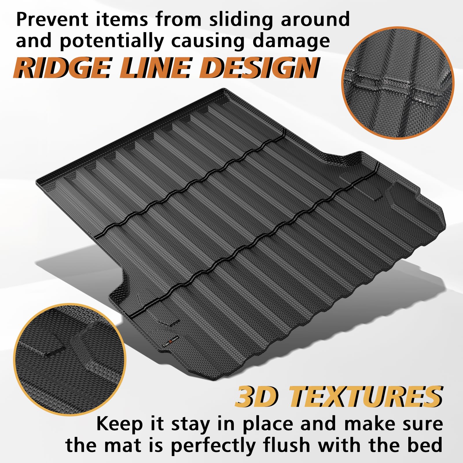 TripleAliners reinforced edge walls guard against water and dirt.