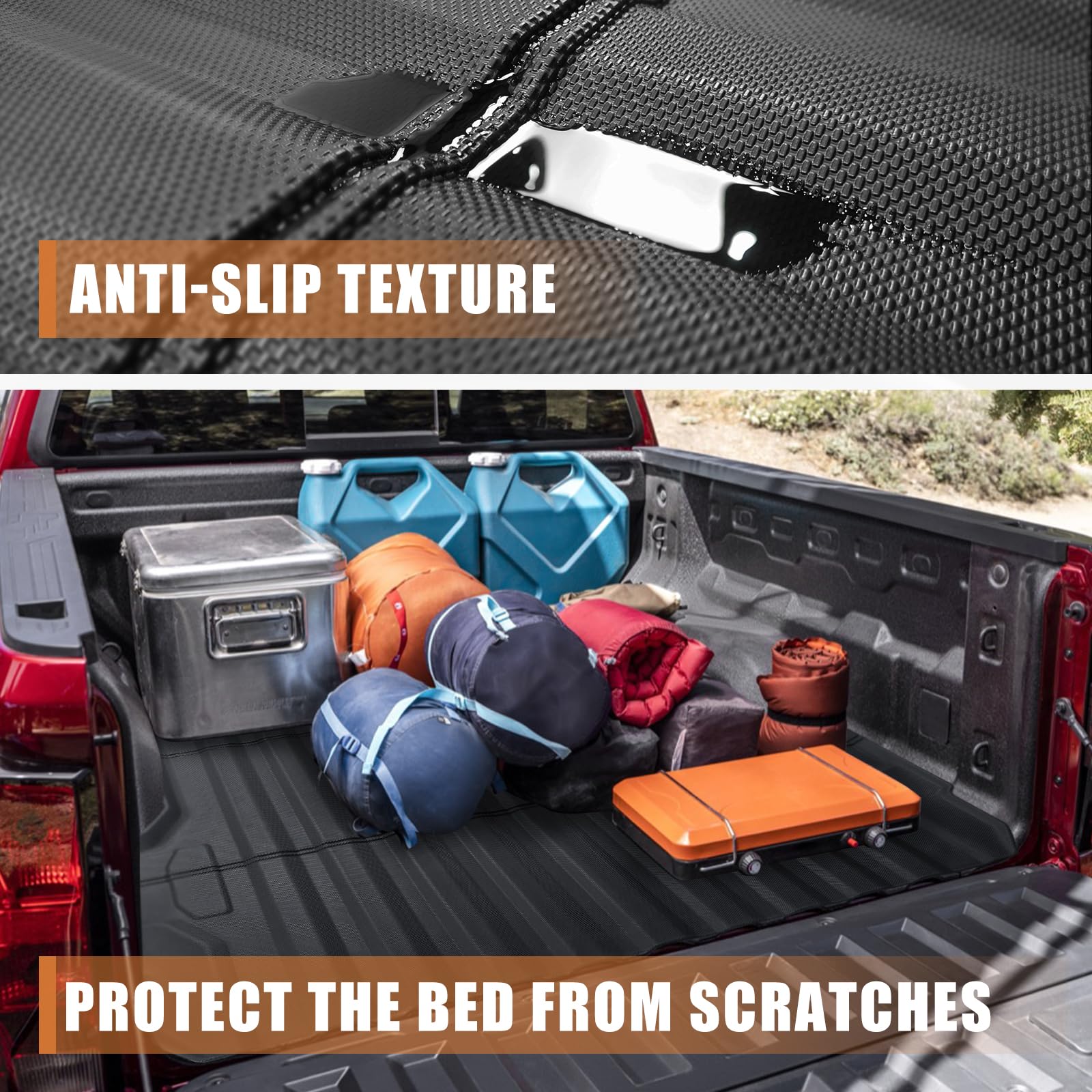TripleAliners tailgate-friendly lip directs liquids toward the tailgate.