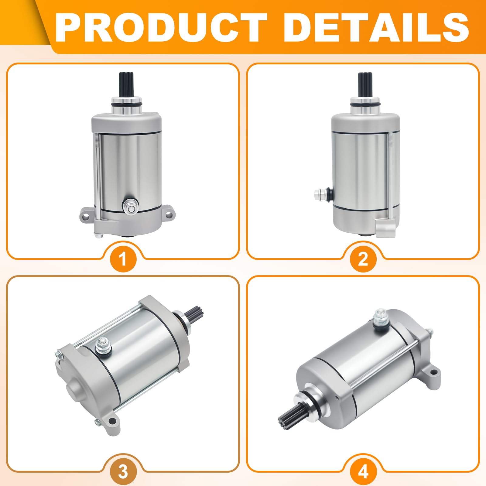 Triumilynn starter motor for Yamaha Rhino 450-660 front view, dependable startup