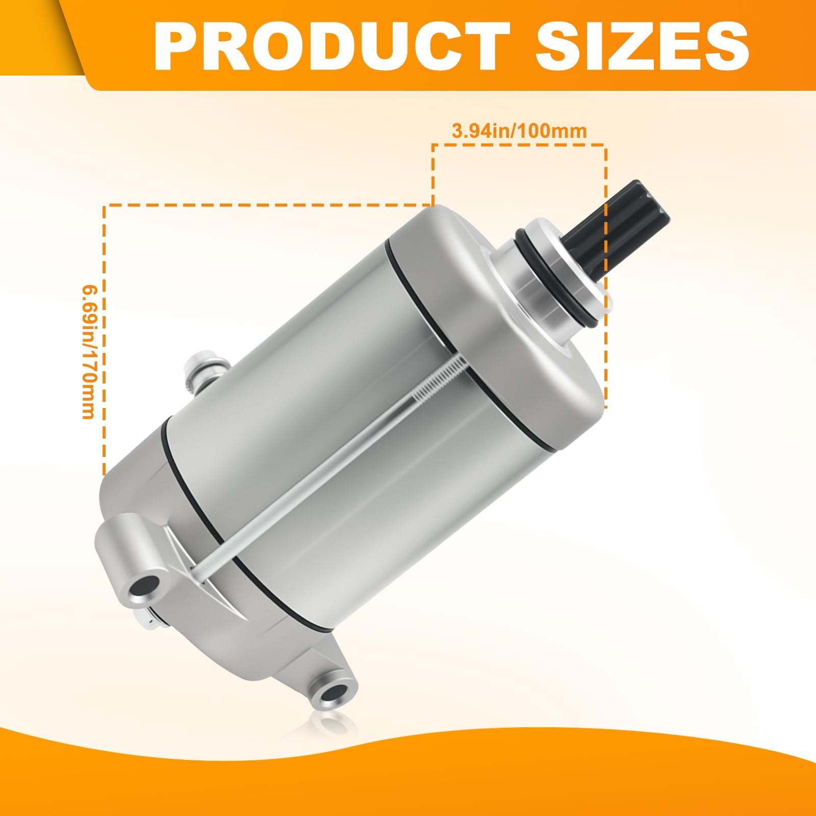 Triumilynn starter motor for Yamaha Wolverine 450 front view, smooth engagement