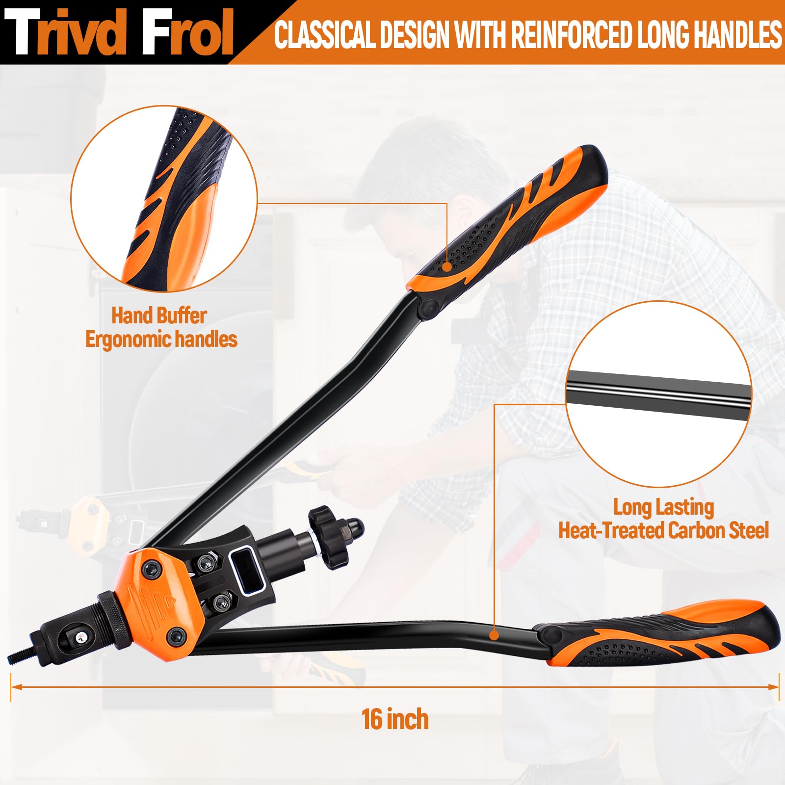 Trivd Frol ergonomic handle close up, comfortable use during long sessions
