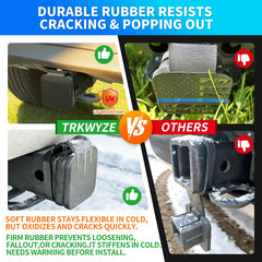 TrkWyze aluminum flag plate hitch cover with UV protection.