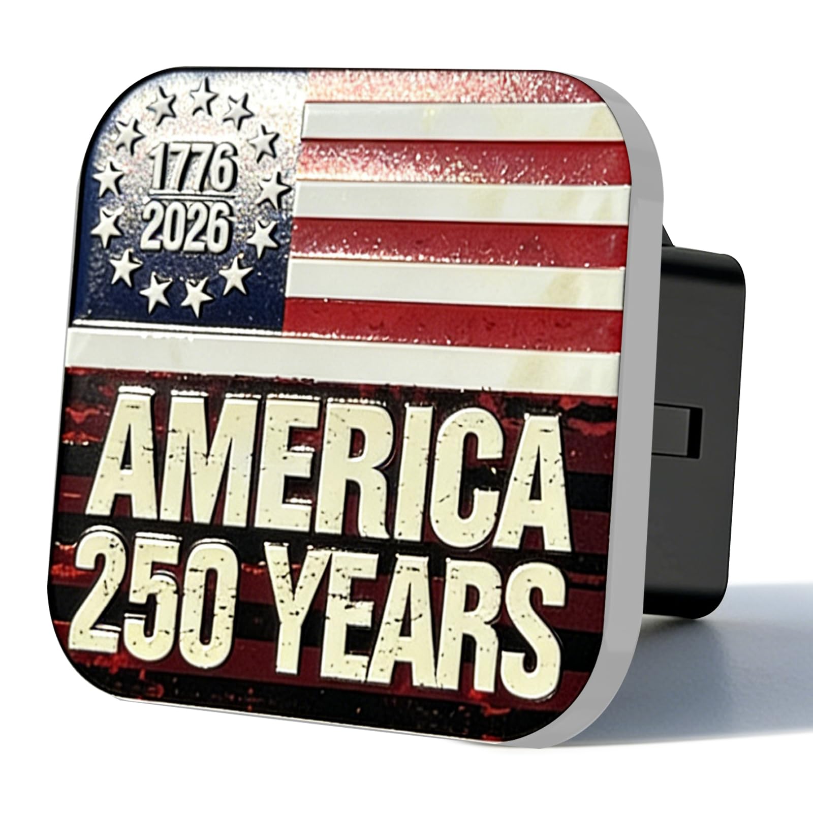 TrkWyze American Flag Hitch Cover 250th anniversary flag design guards your trailer.