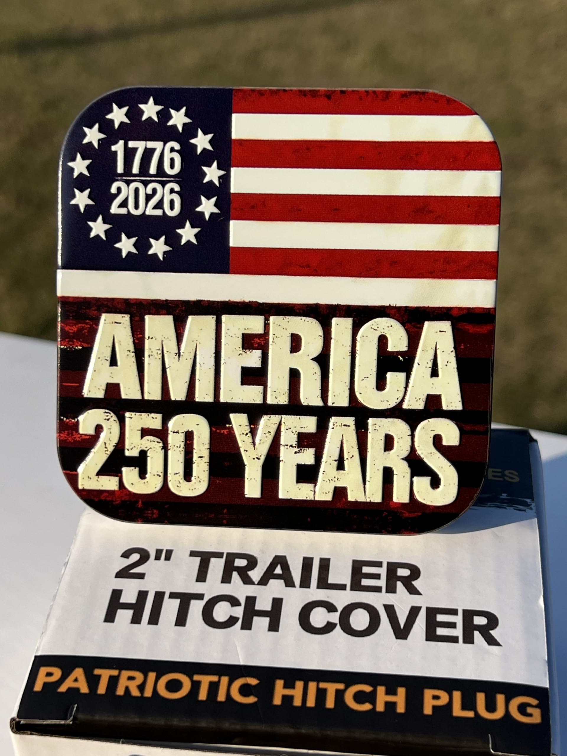 TrkWyze flag hitch cover fits 2-inch receivers securely for a snug hold.