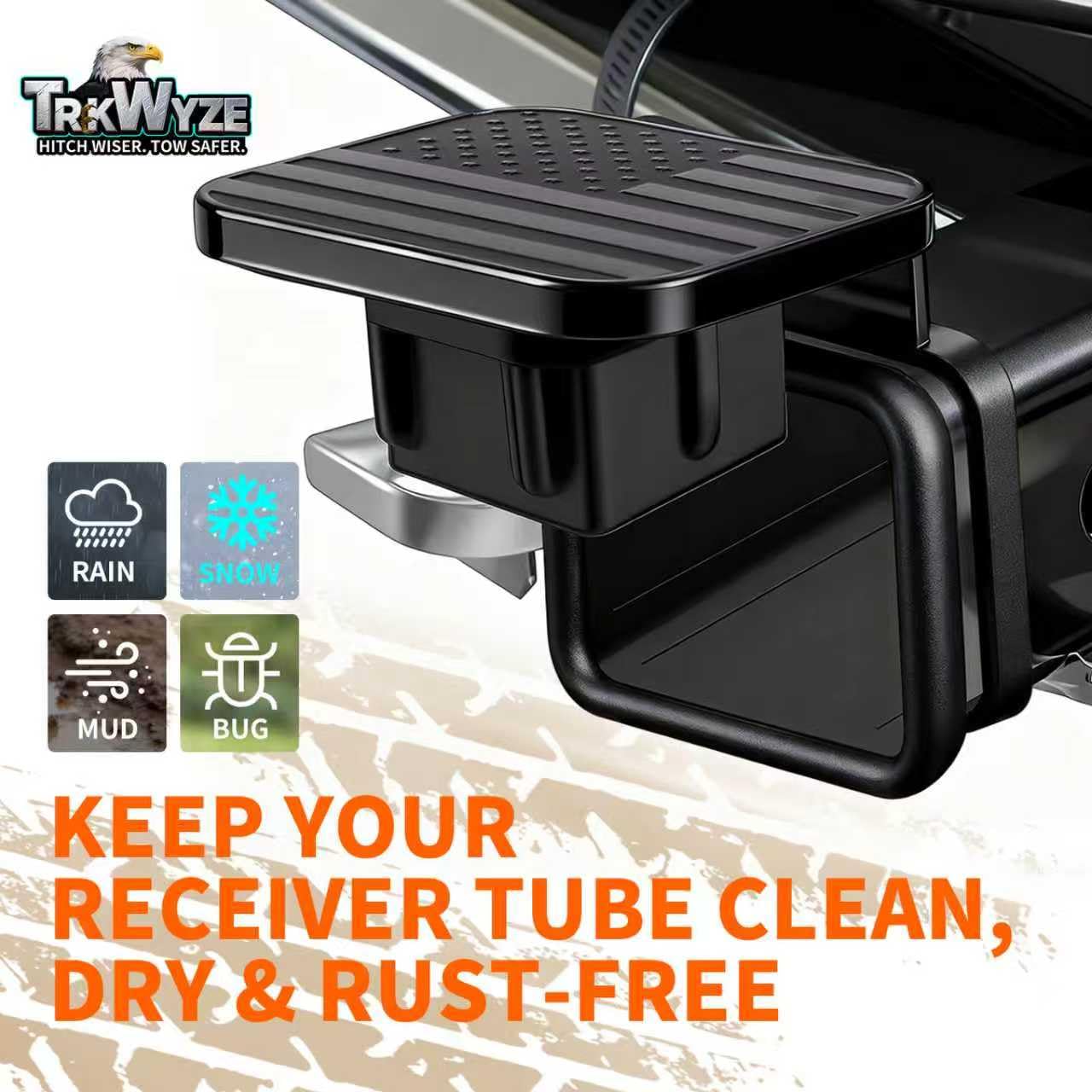 TrkWyze locking flaps ensure a firm, secure fit for the flag plate