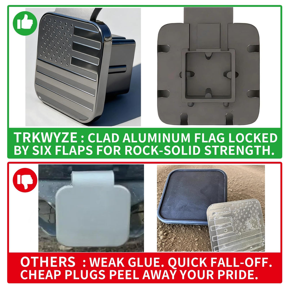 TrkWyze UV coated flag plate maintains bold colors in sun