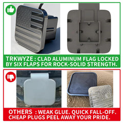 TrkWyze UV coated flag plate maintains bold colors in sun