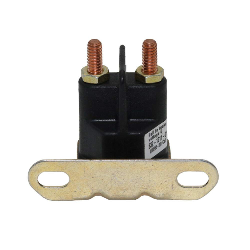 Trombetta 832-1211-210 starter solenoid side view, compact design.