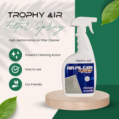 Trophy Air Filter Cleaner spray action showing debris removal for better performance