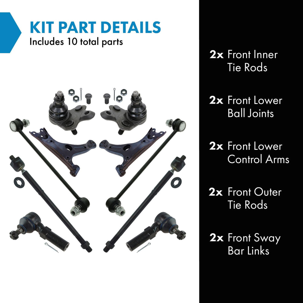 TRQ front inner tie rods close-up for responsive steering