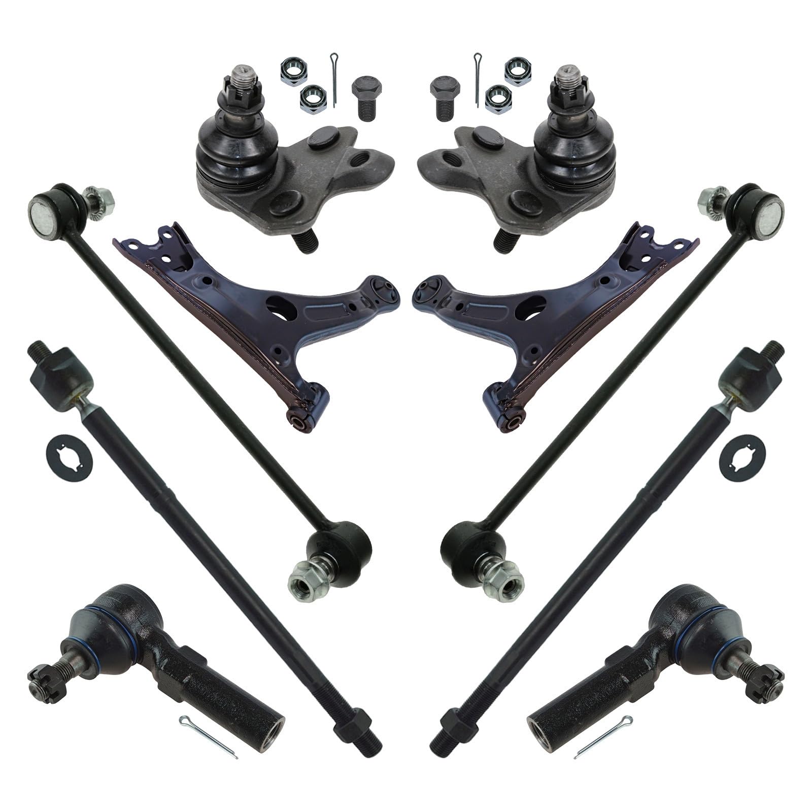 TRQ front steering and suspension kit assembly for Toyota Corolla improves driving feel