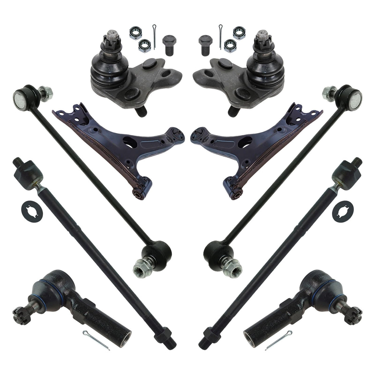 TRQ front steering and suspension kit assembly for Toyota Corolla improves driving feel