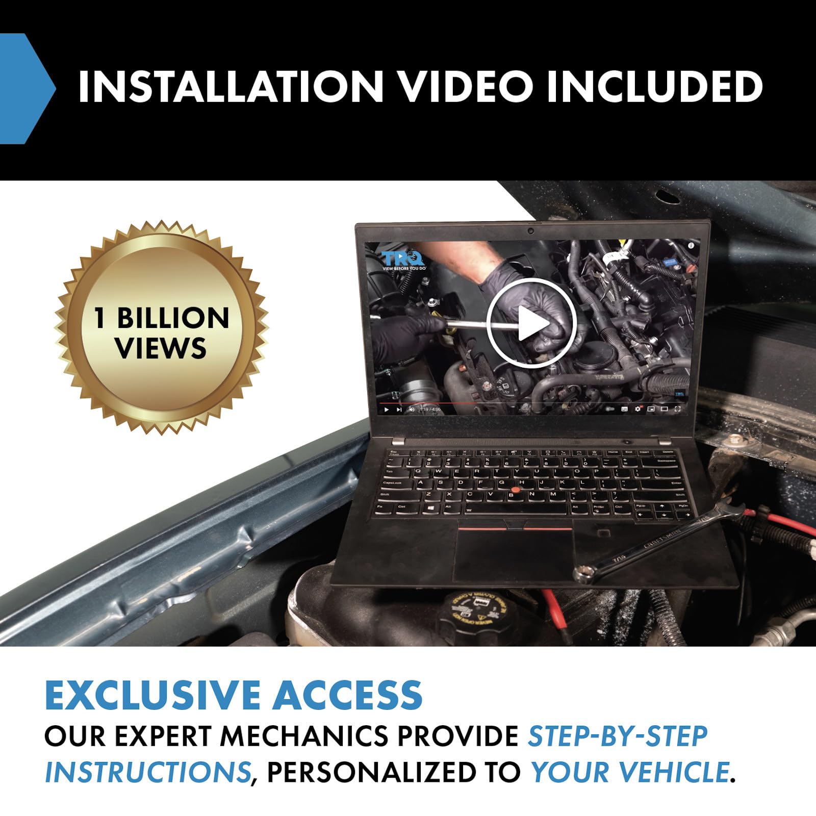TRQ installation video help for easy O2 sensor replacement.