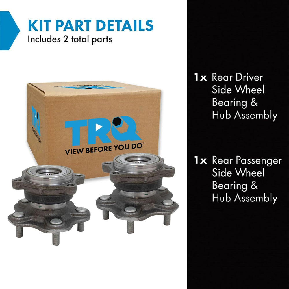 TRQ rear passenger-side wheel bearing hub assembly supports quiet, confident rides