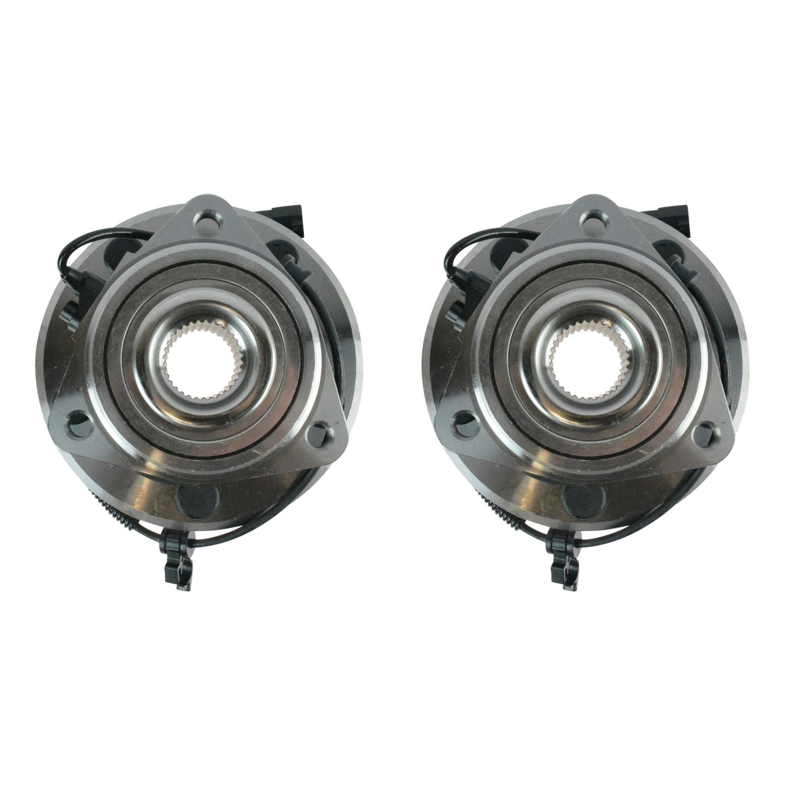 TRQ wheel bearing hub assembly kit front view shows two-piece replacement ready for install