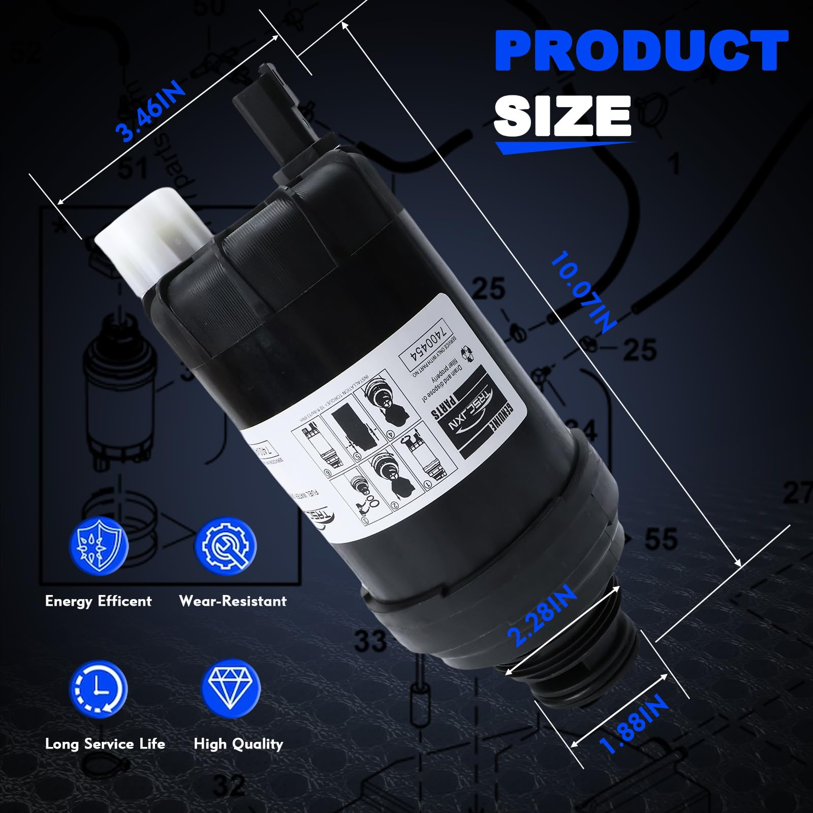 TRSCJXN 7400454 rugged fuel filter water separator body ready for tough sites