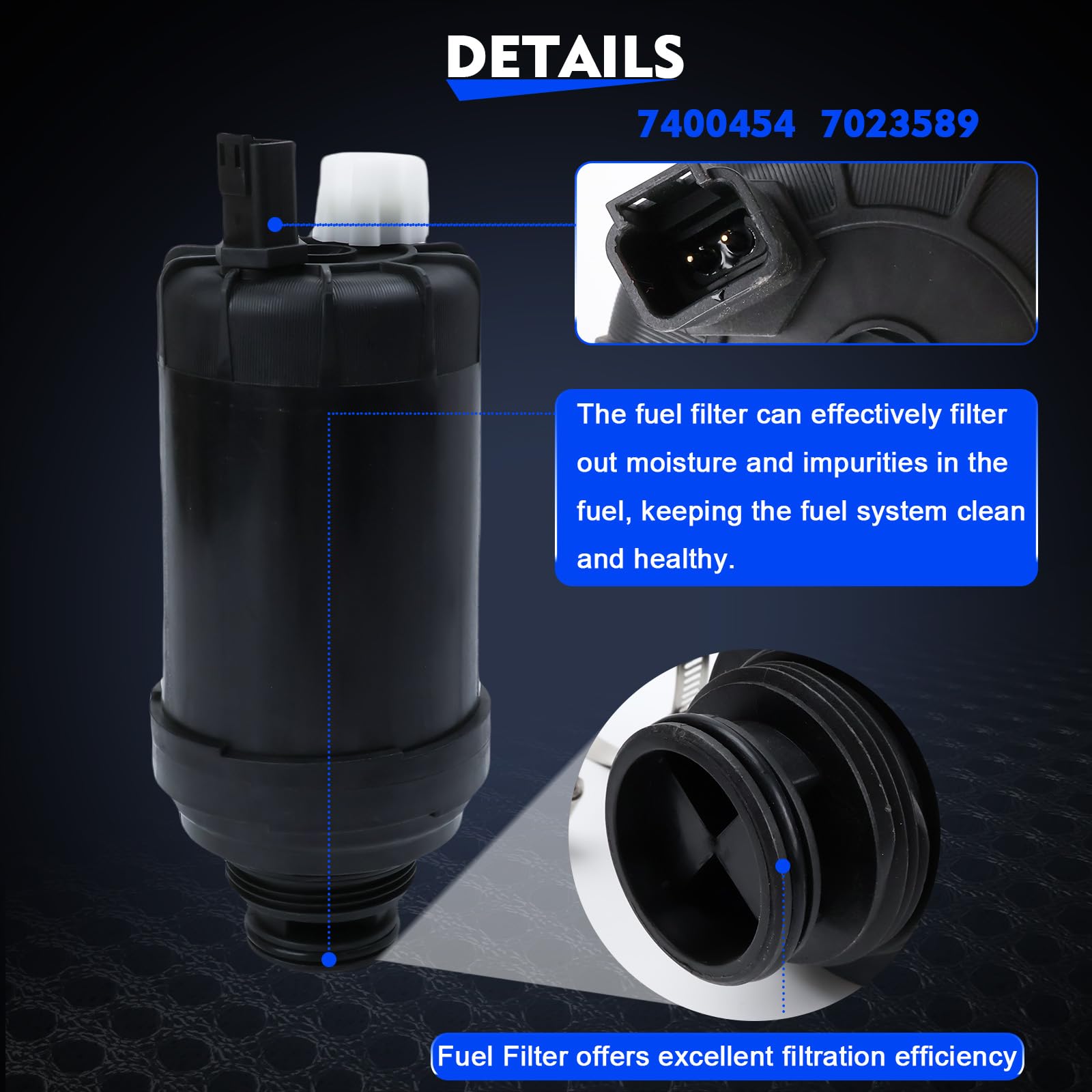 TRSCJXN 7400454 installation-ready fuel filter water separator with brackets