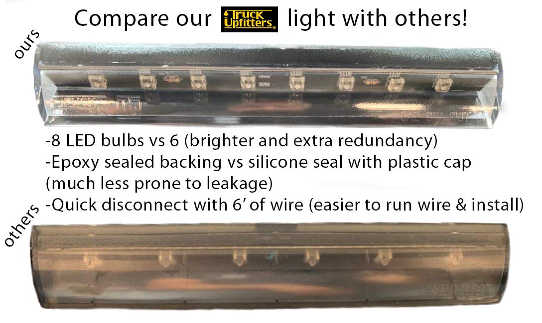 Truck Upfitters brake light designed to pass through a small fiberglass hole