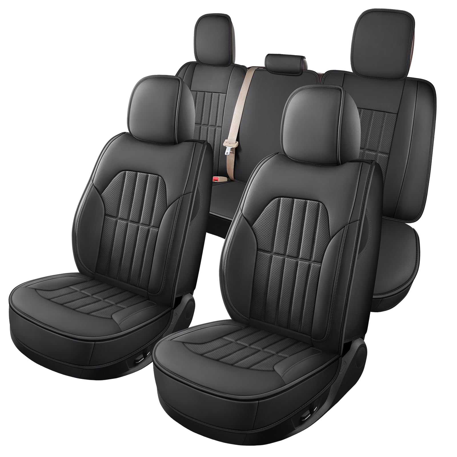 Truckiipa front seat cover set with vegan leather protects Ram seats from wear.