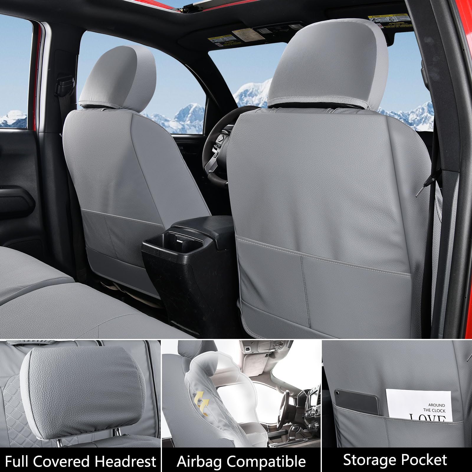 Truckiipa Tacoma seat cover cutouts airbag access for safe deployment
