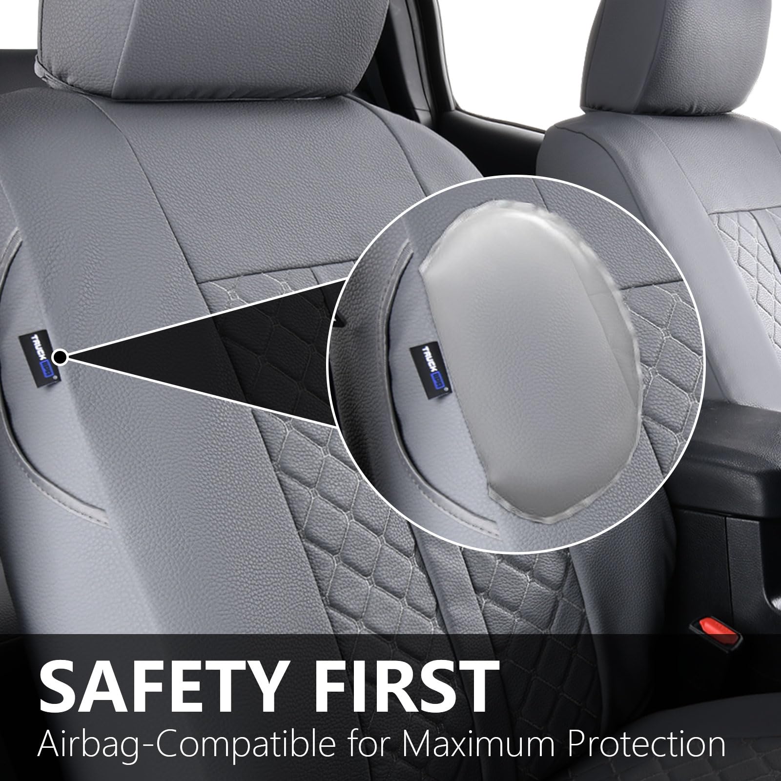 Truckiipa Tacoma waterproof faux leather protects seats from spills