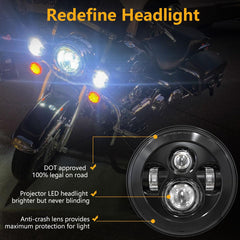 TRUCKMALL 7 inch LED headlight ring closeup showing mounting ring