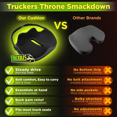 Removable washable covers allow easy cleaning after long hauls.