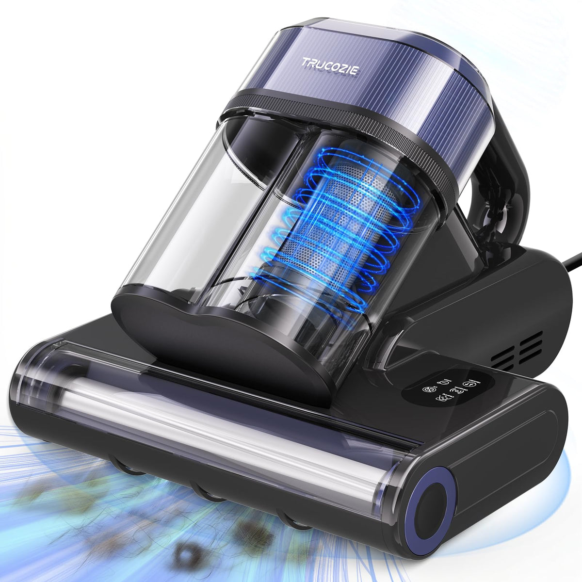 Trucozie mattress vacuum with UV-C light for deep fabric sanitation and odor control.
